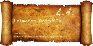 Leimeter András névjegykártya